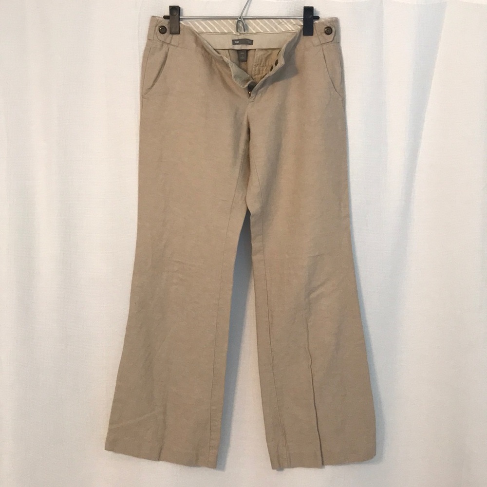 Gap Hip slung fit flared leg linen pants